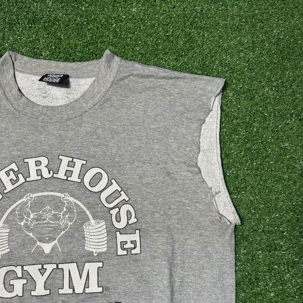 Vintage 90s‎ Powerhouse Gym Cutoff Sweatshirt Made in USAA Mens XL - Picture 9 of 16